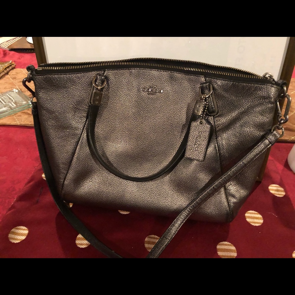 Coach “Gunmetal” Metallic Handbag
